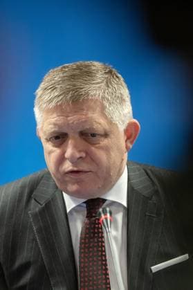 BRUSSELS - Prime Minister of the Republic of Slovakia Robert Fico speaks to the press following the conclusion of the second day of the European Council. The leaders of the EU countries are meeting to discuss, among other things, Ukraine and the Middle East. JONAS ROOSENS ANP netherlands out - belgium out  Copyright: xx x561432455x originalFilename: 561432455.jpg