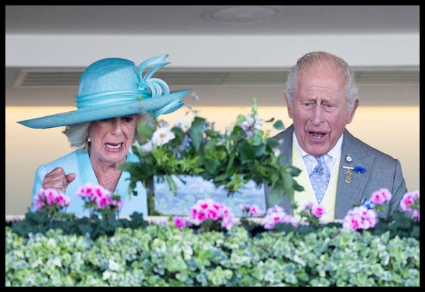 . 19 06 2026. London, United Kingdom. King Charles III and Queen Camilla cheer on their horse Warrant Holder who came in second on day four of Royal Ascot, United Kingdom.  xStephenxLockx xi-Imagesx IIM-26840-0060
