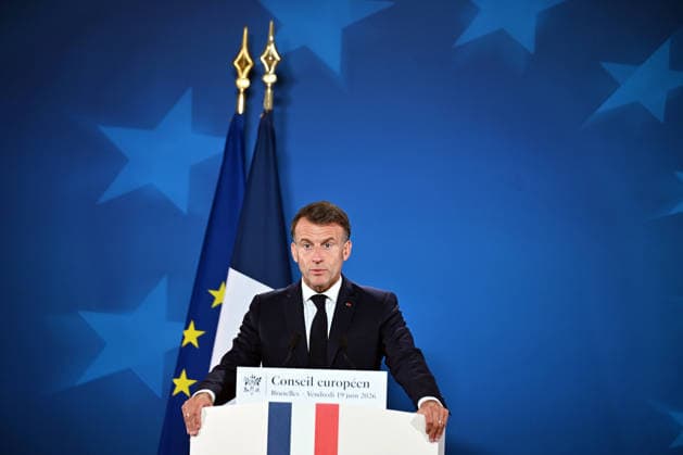 French President Emmanuel Macron BRUSSELS, BELGIUM - JUNE 19: French President Emmanuel Macron held a press conference following the European Union (EU) Leaders Summit in Brussels, Belgium on June 19, 2026. Dursun Aydemir Anadolu Brussels Belgium. Editorial use only. Please get in touch for any other usage.  Copyright: x2026xAnadoluxDursunxAydemirx