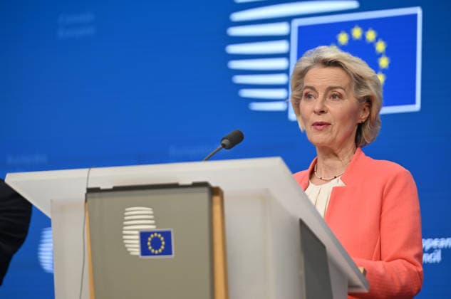 EU leaders meeting in Brussels BRUSSELS, BELGIUM - JUNE 19: European Commission President Ursula von der Leyen, European Council President Antonio Costa, andLeader of the Government of the Republic of Cyprus and President of the EU Council Nikos Hristodulidis, hold a joint press conference following the European Union (EU) Leaders’ Summit in Brussels, Belgium on June 19, 2026. Dursun Aydemir Anadolu Brussels Belgium. Editorial use only. Please get in touch for any other usage.  Copyright: x2026xAnadoluxDursunxAydemirx