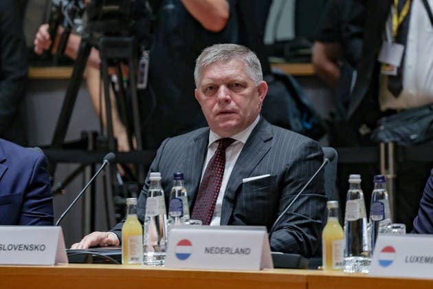 June 19, 2026, Brussels, Belgium, European Union: ROBERT FICO, Prime Minister of Slovakia, sits inside the European Council ahead of the roundtable session on the second and final day of the summit in Brussels. Brussels European Union  - ZUMAo116 20260619_znp_o116_094 Copyright: xBiancaxOterox
