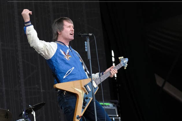 June 19, 2026, Newport, United Kingdom: Tim Wheeler, lead vocalist and guitarist with Northern Irish rock band Ash, performing live on stage at the Isle of Wight. The current line up consists of Tim Wheeler lead vocals, guitar, keyboard..Mark Hamilton bass synth and Rick McMurray drum, percussion Newport United Kingdom  - ZUMAs197 20260619_aab_s197_009 Copyright: xDawnxFletcher-Parkx