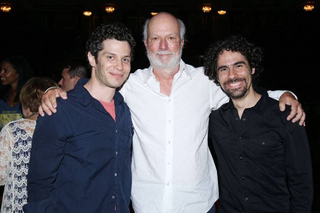 **FILE PHOTO** James Burrows Has Passed Away. NEW YORK, NY- JULY 27: Thomas Kail, James Burrows, and Alex Lacamoire backstage at the Broadway musical Hamilton at the Richard Rodgers Theatre, on July 27, 2015, in New York City. Copyright: xJosephxMarzullo MediaPunchx