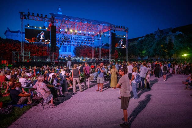 Zagreb Classic People attend a cocnert of Zagreb Philharmonic Orchestra performs during Zagreb Classic Music Festival at King Tomislav Square in Zagreb, Croatia on June 19, 2026.  NevaxZganec PIXSELL
