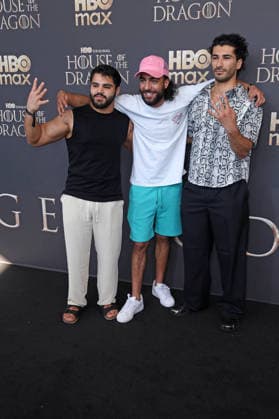 Mohammad Eliraqui, Mohamed Kanj Khamis, Soufiane El Mesaudi bei der Premiere von HOUSE OF THE DRAGON Staffel 3 im Kino International in Berlin am 19.06.2026 *** Mohammad Eliraqui, Mohamed Kanj Khamis, and Soufiane El Mesaudi at the premiere of House of the Dragon Season 3 at the Kino International in Berlin on June 19, 2026 ,detected_source_language