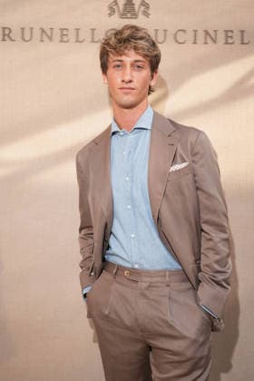 IPA85865894 - Milan, Milan Men™s Fashion Week Spring Summer 2027 - Men™s Fashion, Spring Summer 2027 - Brunello Cuccinelli Show - Arrivals Pictured: Jamie Sharp  Copyright: xRiccardoxGIordanox xRiccardoxGiordanox 85865894