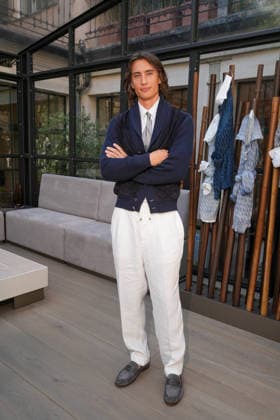 IPA85866341 - Milan, Milan Men™s Fashion Week Spring Summer 2027 - Men™s Fashion, Spring Summer 2027 - Brunello Cuccinelli™s presentation - pictured: Model  Copyright: xRiccardoxGIordanox xRiccardoxGiordanox 85866341