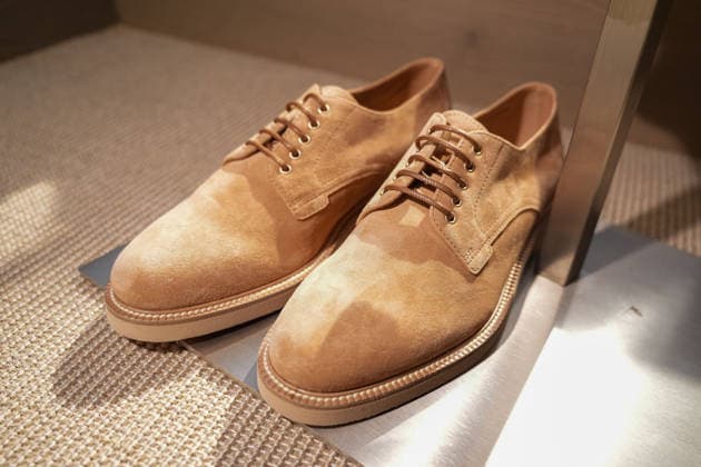 IPA85866349 - Milan, Milan Men™s Fashion Week Spring Summer 2027 - Men™s Fashion, Spring Summer 2027 - Brunello Cuccinelli™s collection - pictured: close-up of shoes  Copyright: xRiccardoxGIordanox xRiccardoxGiordanox 85866349