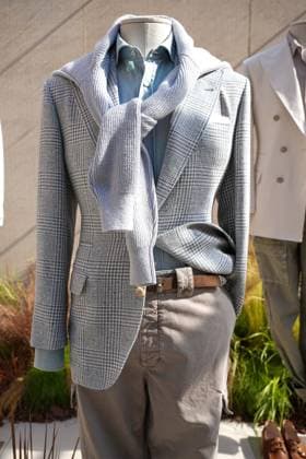 IPA85866353 - Milan, Milan Men™s Fashion Week Spring Summer 2027 - Men™s Fashion, Spring Summer 2027 - Brunello Cuccinelli™s presentation - pictured: outfit detail  Copyright: xRiccardoxGIordanox xRiccardoxGiordanox 85866353