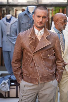 IPA85866369 - Milan, Milan Men™s Fashion Week Spring Summer 2027 - Men™s Fashion, Spring Summer 2027 - Brunello Cuccinelli™s presentation - pictured: Model  Copyright: xRiccardoxGIordanox xRiccardoxGiordanox 85866369