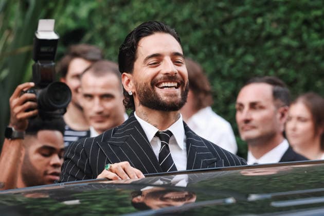 IPA85867435 - Milan, Milan Fashion Week Menswear Spring Summer 2027 - Men s Fashion, Spring Summer 2027 - Ralph Lauren Fashion Show, June 19, 2026 - Guests arriving. Pictured: Maluma (Colombian singer-songwriter)  Copyright: xAlessandroxBremecx xx 85867435