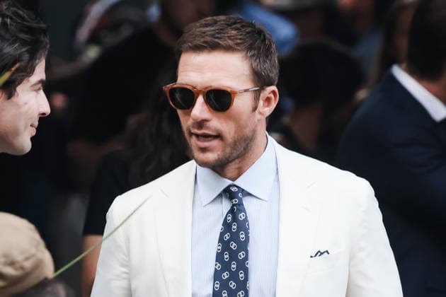 IPA85867451 - Milan, Milan Fashion Week Menswear Spring Summer 2027 - Men s Fashion, Spring Summer 2027 - Ralph Lauren Fashion Show, June 19, 2026 - Guests arriving. Pictured: Scott Eastwood (American actor)  Copyright: xAlessandroxBremecx xx 85867451