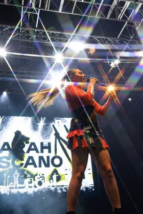 Rappresentation - Amiche del Roma Pride Sarah Toscano performing on stage during Amiche del Roma Pride, Rappresentation in Rome, Italy, June 19 2026 Rome Atlantico Italy Copyright: xFrancescaxRenexBrudettix xLiveMediax LPM_2528260
