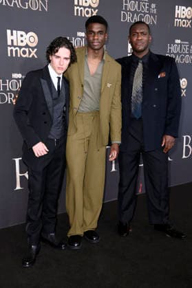 Harry Collett, Clinton Liberty und Abubakar Salim bei der Premiere der 3. Staffel der Sky Now Serie House of the Dragon im Kino International. Berlin, 19.06.2026 *** Harry Collett, Clinton Liberty, and Abubakar Salim at the premiere of Season 3 of the Sky Now series House of the Dragon at Kino International in Berlin, June 19, 2026,detected_source_language Foto:xN.xKubelkax xFuturexImagex dragon_berlin_6738