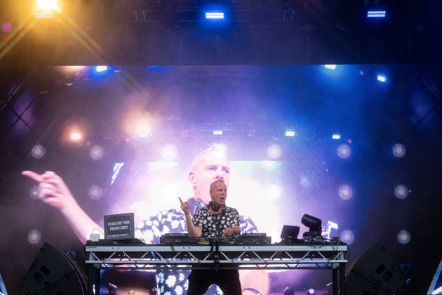 Fatboy Slim in concert Fatboy Slim in concert - Fatboy Slim (Norman Cook), Credit:Stephen Keable Avalon UK, Norfolk, Thetford, Thetford Forest  Copyright: xStephenxKeablex xAvalonx 1111301974