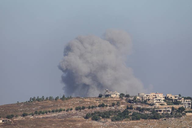 Israel continues strikes on southern Lebanon despite U.S.-Iran agreement NABATIEH, LEBANON - JUNE 20: Smoke rises from the town of Shweikin and the Ali al-Tahir hill area in the Nabatieh Governorate of southern Lebanon following Israeli airstrikes on June 20, 2026. The attacks were carried out despite the U.S.-Iran agreement. Ramiz Dallah Anadolu Nabatieh Lebanon. Editorial use only. Please get in touch for any other usage.  Copyright: x2026xAnadoluxRamizxDallahx