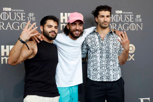 House of The Dragon , Fan Event im Kino International, Berlin, 19.06.2026 Mohammad Eliraqui (4 Blocks Zero), Soufiane El Mesaudi (4 Blocks Zero), Mohamed Kanj Khamis (4 Blocks Zero) bei einem Fan Event zu House of the Dragon im Kino International in Berlin am 19.6.2026 Berlin Kino International *** House of the Dragon, Fan Event at Kino International, Berlin, June 19, 2026 Mohammad Eliraqui 4 Blocks Zero, Soufiane El Mesaudi 4 Blocks Zero, Mohamed Kanj Khamis 4 Blocks Zero at a House of the Dragon fan event at Kino International in Berlin on June 19, 2026 Berlin Kino International,detected_source_language Copyright: xAnitaxBuggex