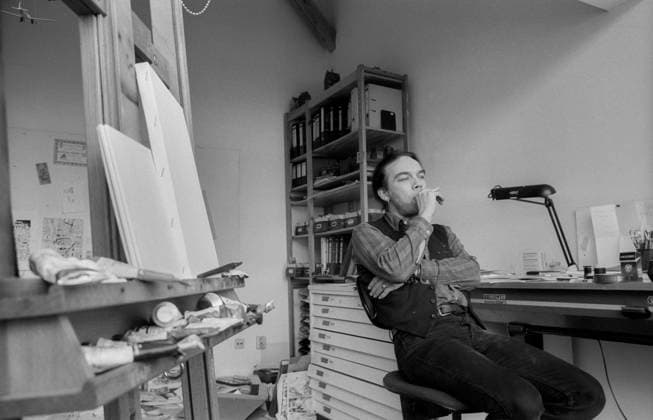 Gerhard Seyfried Deutschland, Berlin, 25.03.1993, Gerhard Seyfried, Comic-Zeichner, Â *** Gerhard Seyfried, Germany, Berlin, March 25, 1993, Gerhard Seyfried, comic artist, Â,detected_source_language