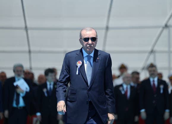 Turkish President Recep Tayyip Erdogan ISTANBUL, TURKIYE - JUNE 20: (----EDITORIAL USE ONLY - MANDATORY CREDIT - TURKISH PRESIDENCY MUSTAFA KAMACI HANDOUT - NO MARKETING NO ADVERTISING CAMPAIGNS - DISTRIBUTED AS A SERVICE TO CLIENTS----) Turkish President Recep Tayyip Erdogan attends the Ceremony for Delivery of Cam. Roman Offshore Patrol Vessel to Romanian Naval Forces, and for Commissioning and Flag-Raising of Turkish Naval Forces’ Platforms at Istanbul Shipyard Command in Istanbul, Turkiye on June 20, 2026. Turkish Presidency Mustafa Kamaci Handout Anadolu Istanbul Turkey. Editorial use only. Please get in touch for any other usage.  Copyright: x2026xAnadoluxTurkishxPresidencyx xMustafaxKamacix xHandoutx