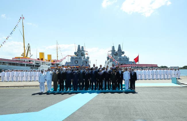 Turkish President Recep Tayyip Erdogan ISTANBUL, TURKIYE - JUNE 20: (----EDITORIAL USE ONLY - MANDATORY CREDIT - TURKISH PRESIDENCY MUSTAFA KAMACI HANDOUT - NO MARKETING NO ADVERTISING CAMPAIGNS - DISTRIBUTED AS A SERVICE TO CLIENTS----) Turkish President Recep Tayyip Erdogan and the Romanian President Nicusor Dan attend the Ceremony for Delivery of Cam. Roman Offshore Patrol Vessel to Romanian Naval Forces, and for Commissioning and Flag-Raising of Turkish Naval Forces’ Platforms at Istanbul Shipyard Command in Istanbul, Turkiye on June 20, 2026. TUR Presidency Mustafa Kamaci Anadolu Istanbul Turkey. Editorial use only. Please get in touch for any other usage.  Copyright: x2026xAnadoluxTURxPresidencyx xMustafaxKamacix