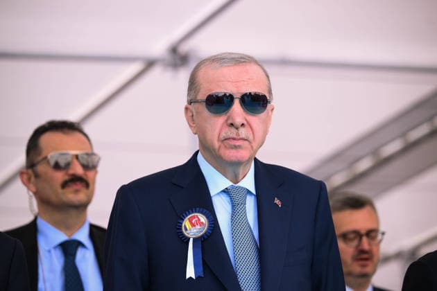 Turkish President Recep Tayyip Erdogan ISTANBUL, TURKIYE - JUNE 20: Turkish President Recep Tayyip Erdogan and the Romanian President Nicusor Dan attend the Ceremony for Delivery of Cam. Roman Offshore Patrol Vessel to Romanian Naval Forces, and for Commissioning and Flag-Raising of Turkish Naval Forces’ Platforms at Istanbul Shipyard Command in Istanbul, Turkiye on June 20, 2026. Arif Hudaverdi Yaman Anadolu Istanbul Turkey. Editorial use only. Please get in touch for any other usage.  Copyright: x2026xAnadoluxArifxHudaverdixYamanx