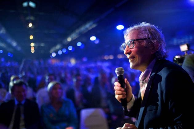 Bruno Retailleau Meeting Paris French-Algerian author Boualem Sansal (C) and French Senator Agnes Evren (L) attend a political rally of the President of French right-wing party Les Republicains (LR) to launch his presidential campaign at the Parc Floral de Paris at the Vincennes woods, eastern Paris, on June 20, 2026. Retailleau will attempt during his first major meeting in Paris to broaden his conservative base, which is stagnating at 9% in the polls, and to give an image of unity, despite dissenting voices and leading figures who are currently giving him the benefit of the doubt.Photo by Franck Castel ABACAPRESS.COM Paris Ile de France France  Copyright: xCastelxFranck ABACAx