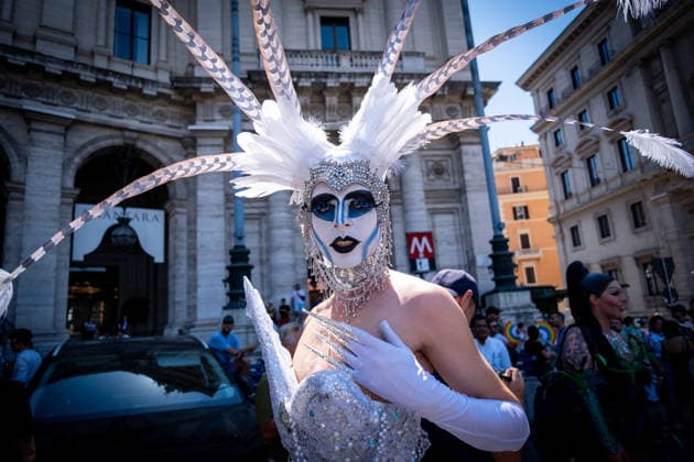 June 20, 2026, Rome, Rm, Italy: Tens of thousands of people take part in the 32nd edition of the Pride Parade in the streets of Rome. Rome Italy - ZUMAg256 20260620_znp_g256_042 Copyright: xMarcoxDixGianvitox