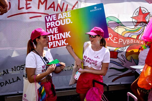 Rome Pride Parade 2026 ROME, ITALY - JUNE 20: People take part the 32st edition of the Pride Parade in support of LGBTQ rights on June 20 2026 in Rome, Italy. Rome Italy Copyright: xStefanoxMontesix