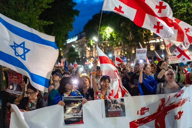 June 20, 2026, Tbilisi, Georgia: Protesters participate on the 570th day of anti-government rallies in Tbilisi. Tbilisi Georgia - ZUMAz174 20260620_zip_z174_005 Copyright: xMoexZoyarix