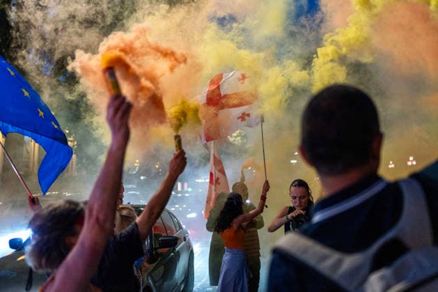 June 20, 2026, Tbilisi, Georgia: Protesters participate on the 570th day of anti-government rallies in Tbilisi. Tbilisi Georgia - ZUMAz174 20260620_zip_z174_009 Copyright: xMoexZoyarix