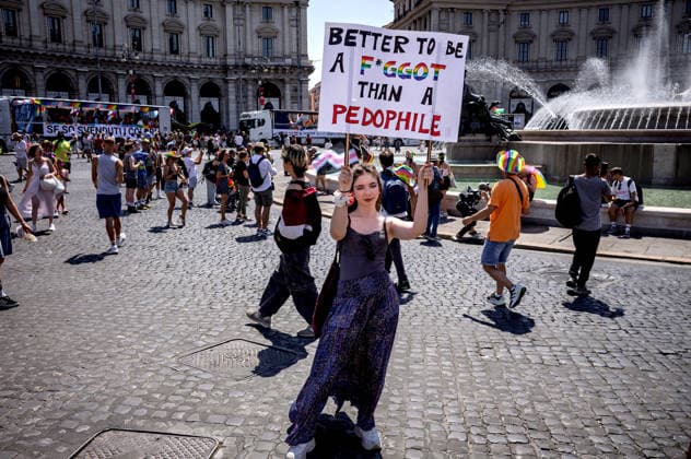 Rome Pride Parade 2026 ROME, ITALY - JUNE 20: People take part the 32st edition of the Pride Parade in support of LGBTQ rights on June 20 2026 in Rome, Italy. Rome Italy Copyright: xStefanoxMontesix