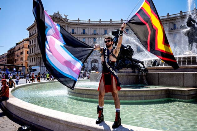 Rome Pride Parade 2026 ROME, ITALY - JUNE 20: People take part the 32st edition of the Pride Parade in support of LGBTQ rights on June 20 2026 in Rome, Italy. Rome Italy Copyright: xStefanoxMontesix