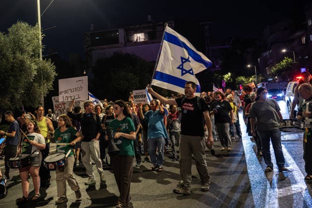 Protest held in Jerusalem against the Israeli government JERUSALEM - JUNE 20: Demonstrators march and chant slogans during a protest against the Israeli government led by Prime Minister Benjamin Netanyahu in Jerusalem, on June 20, 2026. Protesters condemned Israel’s military attacks on Lebanon and the Gaza Strip and called for an end to the ongoing operations. Mostafa Alkharouf Anadolu Jerusalem Israel. Editorial use only. Please get in touch for any other usage.  Copyright: x2026xAnadoluxMostafaxAlkharoufx