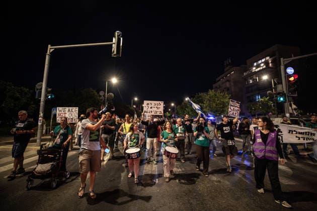 Protest held in Jerusalem against the Israeli government JERUSALEM - JUNE 20: Demonstrators march and chant slogans during a protest against the Israeli government led by Prime Minister Benjamin Netanyahu in Jerusalem, on June 20, 2026. Protesters condemned Israel’s military attacks on Lebanon and the Gaza Strip and called for an end to the ongoing operations. Mostafa Alkharouf Anadolu Jerusalem Israel. Editorial use only. Please get in touch for any other usage.  Copyright: x2026xAnadoluxMostafaxAlkharoufx