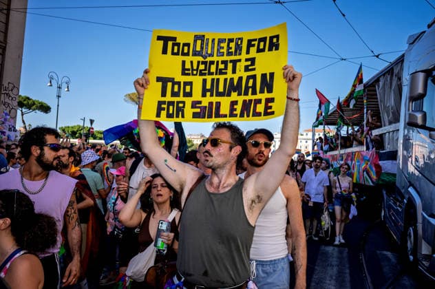 Rome Pride Parade 2026 ROME, ITALY - JUNE 20: People take part the 32st edition of the Pride Parade in support of LGBTQ rights on June 20 2026 in Rome, Italy. Rome Italy Copyright: xStefanoxMontesix