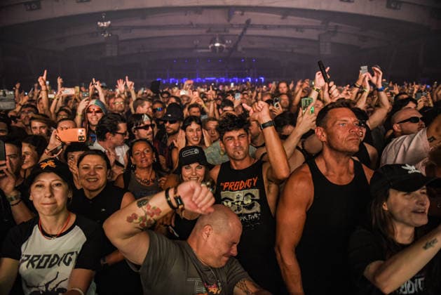 The Prodigy performs at the Sónar Festival The band The Prodigy during their performance at the Sónar Festival on June 20, 2026, in LHospitalet de Llobregat, Barcelona, Catalonia, Spain. The legendary British rave band, fronted by Liam Howlett and Maxim and with nearly 40 years of experience, continues to deliver one of the most explosive live performances in electronic music, with a setup designed more like a traditional live band than a conventional electronic live show. Spain,detected_source_language  Copyright: xAlbertoxParedesx 7612402