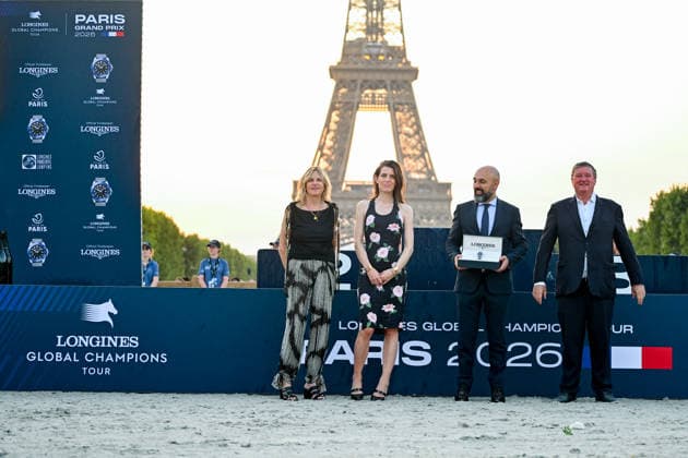 Virginie Coupérie Eiffel, Charlotte Casiraghi, Patrick Aoun, CEO of Longines, and Jan Tops during the CSI5 Paris France Awards Ceremony,detected_source_language  Copyright: xPerusseau-Veerenx xBestimagexPerusseau-Veerenx xBestimagex