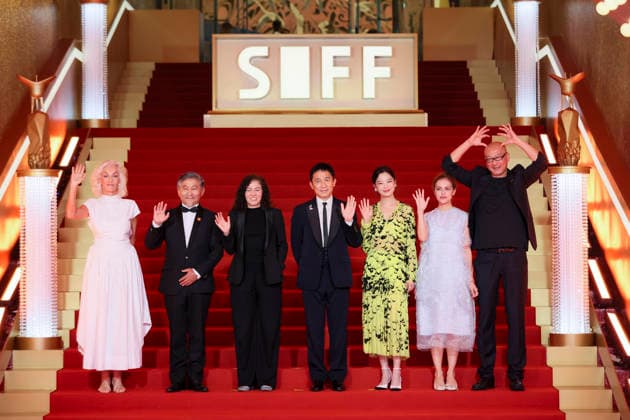SHANGHAI, CHINA - JUNE 20: Jury members actor Tony Leung Chiu-wai, producer Dora Bouchoucha Fourati, director Guan Hu, director Aktan Abdykalykov, director-screenwriter Dea Kulumbegashvili, screenwriter Fernanda Valadez and actress Xin Zhilei arrive at the red carpet of the closing ceremony for the 28th Shanghai International Film Festival on June 20, 2026 in Shanghai, China.  Copyright: xVCGx 111649394340
