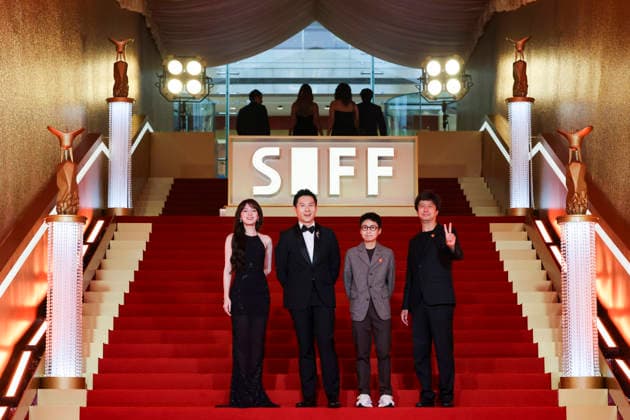 SHANGHAI, CHINA - JUNE 20: Actress Vicky Chen (aka Wen Qi) (L1) and film director Anthony Chen (L2) arrive at the red carpet of the closing ceremony for the 28th Shanghai International Film Festival on June 20, 2026 in Shanghai, China.  Copyright: xVCGx 111649391174