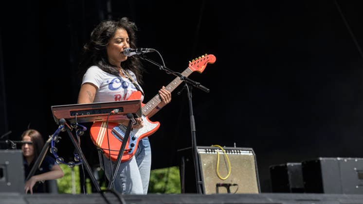 Musical Festival in Glasgow, UK - 20 Jun 2026 Lily Fontaine of English Teacher performs live on stage at Glasgow Green. Glasgow United Kingdom Copyright: xStuartxWestwoodx xSOPAxImagesx SWESTWOOD20