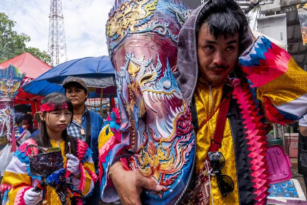 Phi Ta Khon Ghost Festival in Thailand DAN SAI, THAILAND - JUNE 21: Participants swearing a colorful traditional mask walk through the streets during the annual Phi Ta Khon (Ghost Festival) in Dan Sai, Thailand, on June 21, 2026. The festival is based on a Buddhist tale about one of the Buddha s previous lives, in which he was presumed dead during a journey. His eventual return sparked celebrations so exuberant that they were said to awaken the dead. Adryel Talamantes Anadolu Dan Sai Thailand. Editorial use only. Please get in touch for any other usage.  Copyright: x2026xAnadoluxAdryelxTalamantesx