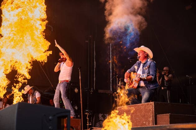 The Boss Hoss Back to the Boots LIVE Summer 2026, Kluturfabrik Cortendorf Concert, Live Music The Boss Hoss Back to the Boots LIVE Summer 2026 20 Jun 2026 Kluturfabrik Cortendorf, Coburg, Germany Image: Alec Boss Burns Völkel and Sascha Hoss Power, of The Boss Hoss, performing in the Kluturfabrik Cortendorf during Back to the Boots Tour. Copyright: xPresseFotoxEvansx