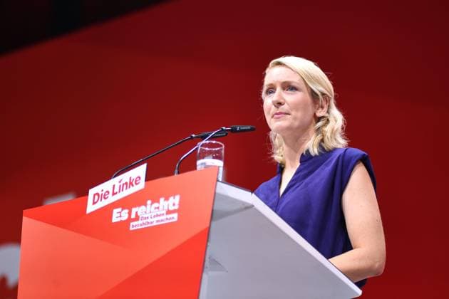 Potsdam, Brandenburg, Deutschland, 21.06.2026: Metropolis-Halle: Bundesparteitag der Linkspartei: Ines Schwerdtner *** Potsdam, Brandenburg, Germany, June 21, 2026, Metropolis Halle, The Left Party’s Federal Party Convention, Ines Schwerdtner,detected_source_language Copyright: xdtsxNachrichtenagenturx dts_124288