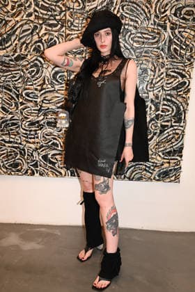 IPA85907552 - Milan, Milan Men™s Fashion Week Spring Summer 2027 - Men™s Fashion, Spring Summer 2027 - Simon Cracker fashion show - Arrivals - Pictured: Hidra  Copyright: xSimonaxChiocciax xSimonaxChiocciax 85907552