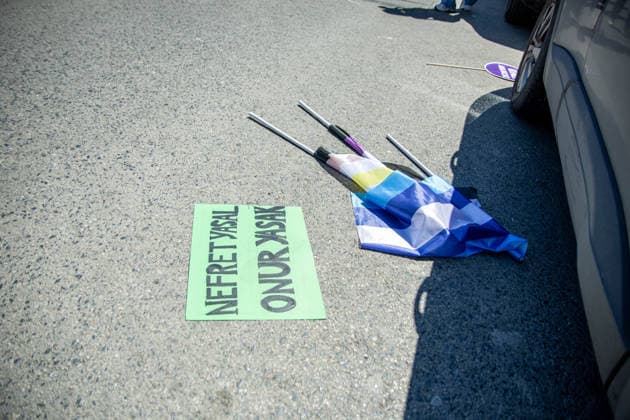 June 21, 2026, Istanbul, Istanbul, Turkey: Activists participate in the 12th Trans Pride March in the Kadikoy district of Istanbul, Turkey, on June 21, 2026. Following the conclusion of the march and after participants had dispersed, police detained several people, including journalists covering the event. The annual march was organized to raise awareness of transgender rights and issues affecting the LGBTQ+ community. Istanbul Turkey  - ZUMAt171 20260621_zip_t171_008 Copyright: xAbdullahxTepelix