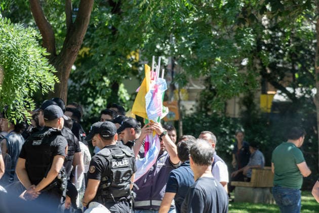June 21, 2026, Istanbul, Istanbul, Turkey: Activists participate in the 12th Trans Pride March in the Kadikoy district of Istanbul, Turkey, on June 21, 2026. Following the conclusion of the march and after participants had dispersed, police detained several people, including journalists covering the event. The annual march was organized to raise awareness of transgender rights and issues affecting the LGBTQ+ community. Istanbul Turkey  - ZUMAt171 20260621_zip_t171_006 Copyright: xAbdullahxTepelix