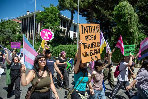 June 21, 2026, Istanbul, Istanbul, Turkey: Activists participate in the 12th Trans Pride March in the Kadikoy district of Istanbul, Turkey, on June 21, 2026. Following the conclusion of the march and after participants had dispersed, police detained several people, including journalists covering the event. The annual march was organized to raise awareness of transgender rights and issues affecting the LGBTQ+ community. Istanbul Turkey - ZUMAt171 20260621_zip_t171_012 Copyright: xAbdullahxTepelix