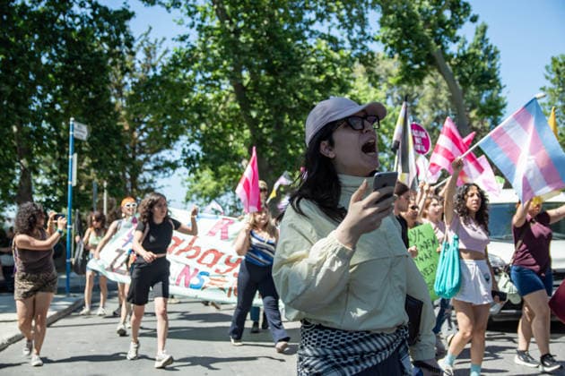 June 21, 2026, Istanbul, Istanbul, Turkey: Activists participate in the 12th Trans Pride March in the Kadikoy district of Istanbul, Turkey, on June 21, 2026. Following the conclusion of the march and after participants had dispersed, police detained several people, including journalists covering the event. The annual march was organized to raise awareness of transgender rights and issues affecting the LGBTQ+ community. Istanbul Turkey  - ZUMAt171 20260621_zip_t171_022 Copyright: xAbdullahxTepelix