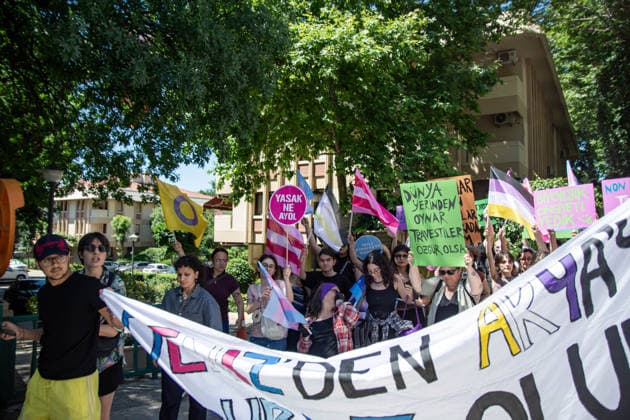 June 21, 2026, Istanbul, Istanbul, Turkey: Activists participate in the 12th Trans Pride March in the Kadikoy district of Istanbul, Turkey, on June 21, 2026. Following the conclusion of the march and after participants had dispersed, police detained several people, including journalists covering the event. The annual march was organized to raise awareness of transgender rights and issues affecting the LGBTQ+ community. Istanbul Turkey - ZUMAt171 20260621_zip_t171_028 Copyright: xAbdullahxTepelix