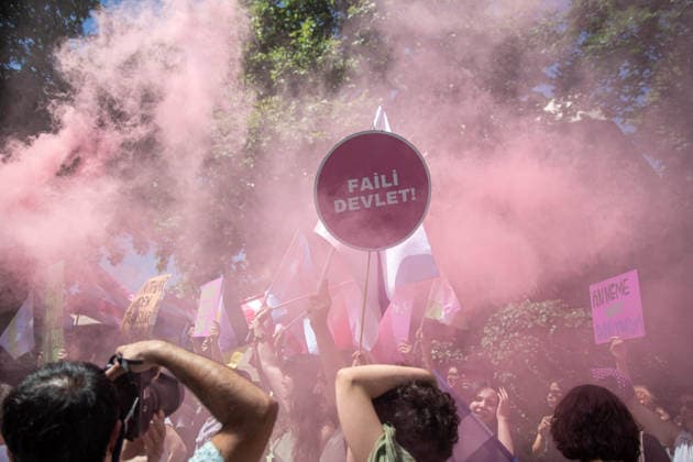 June 21, 2026, Istanbul, Istanbul, Turkey: Activists participate in the 12th Trans Pride March in the Kadikoy district of Istanbul, Turkey, on June 21, 2026. Following the conclusion of the march and after participants had dispersed, police detained several people, including journalists covering the event. The annual march was organized to raise awareness of transgender rights and issues affecting the LGBTQ+ community. Istanbul Turkey  - ZUMAt171 20260621_zip_t171_032 Copyright: xAbdullahxTepelix
